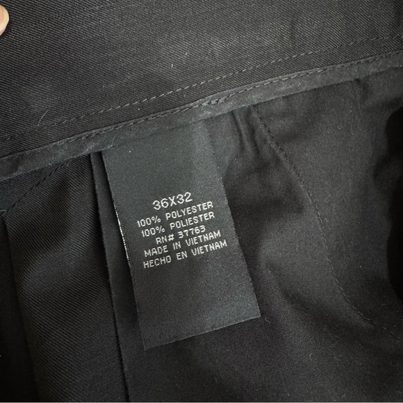 Perry Ellis Men’s Classic Double Pleated Cuffed Black Pants 36/32 - Picture 6 of 7